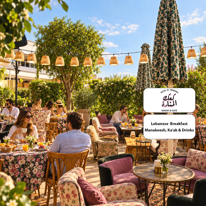Ka’ak Al Manara Dubai - Lebanese Breakfast for Two with Manakeesh, Ka’ak & Drinks