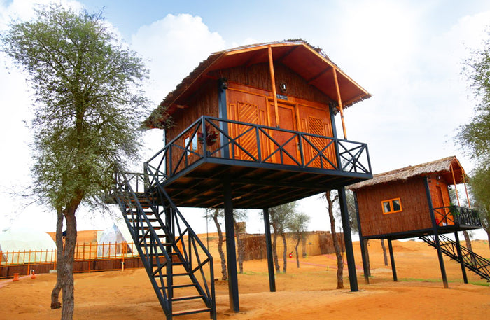 Tree House Stay with Breakfast and Desert Safari Gift Box for Two | at Wondergifts