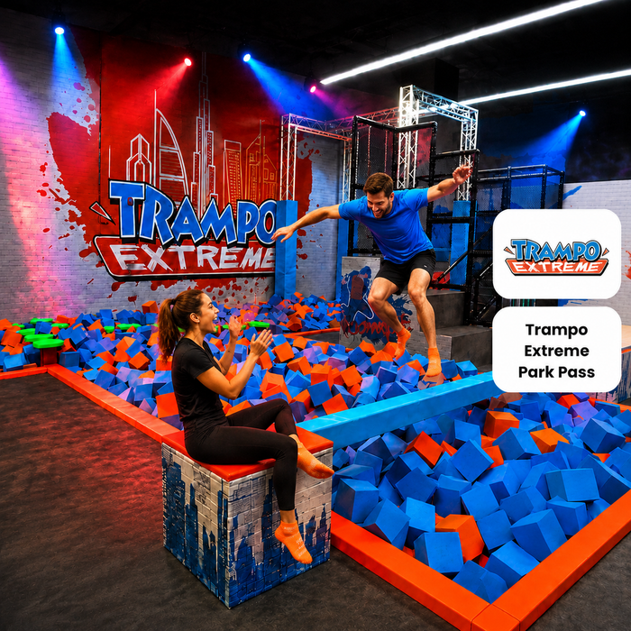 Fun-Filled 2-Hour Trampo Extreme Park Pass for One at Dubai Mall or Nakheel Mall