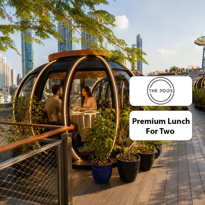 Premium Lunch for Two at The Pods with Dubai Skyline Views