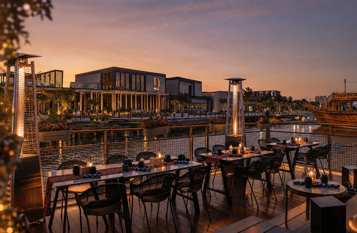 Hilton Skafos - Romantic 3-Course Dinner & Drinks for Two with Dubai Creek Views
