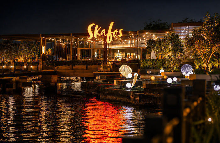 Hilton Skafos - Romantic 3-Course Dinner & Drinks for Two with Dubai Creek Views