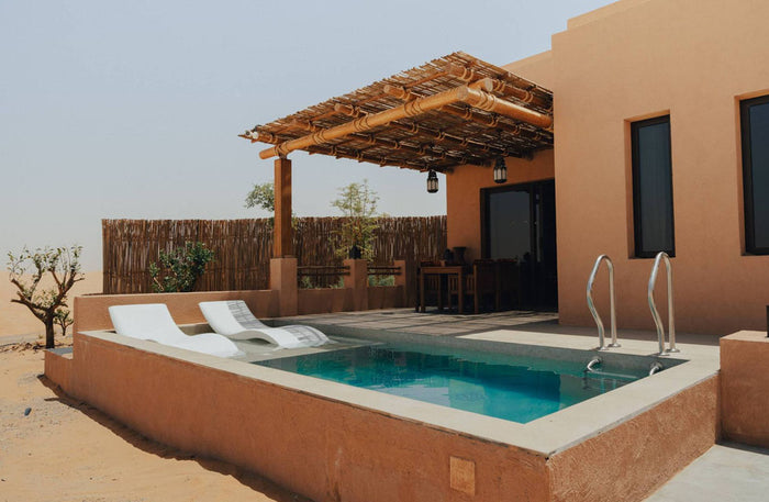 Luxurious Stay in a 1-Bedroom Villa with a Private Pool at Bab Al Nojoum Bateen Liwa | at Wondergifts