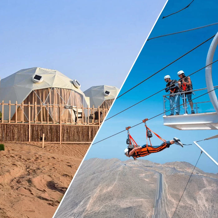 Luxurious One-Night Deluxe Dome Stay and Thrilling Zipline for Two