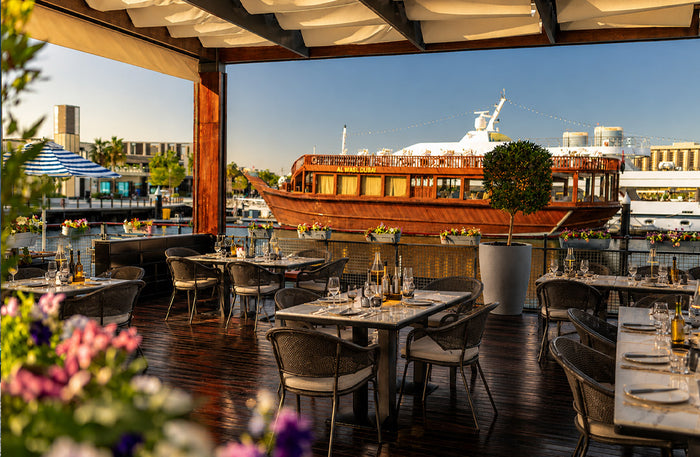 Hilton Skafos - Romantic 3-Course Dinner & Drinks for Two with Dubai Creek Views