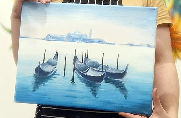 Acrylic Art with Texture Paste or Gold Leaf at Art Therapy Studio | at Wondergifts