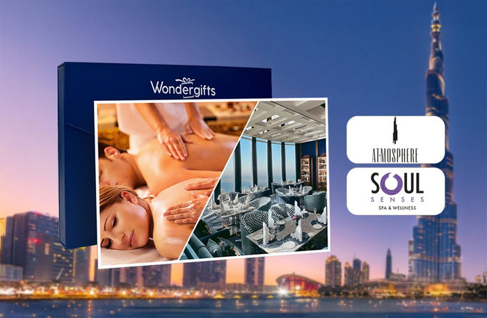 At.Mosphere Burj Khalifa Lunch & Soul Senses Massage Experience for Two | at Wondergifts