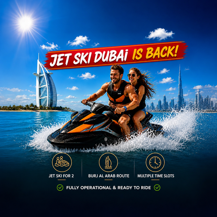 Jet Ski Dubai Experience for Two - BUY NOW with confidence - MULTIPLE SLOTS AVAILABLE EVERY DAY