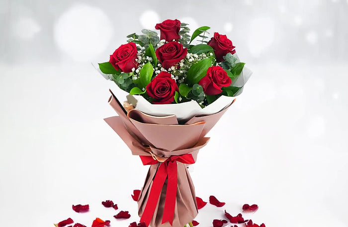 Romantic Helicopter Ride for Two Over Palm Jumeirah with Red Roses