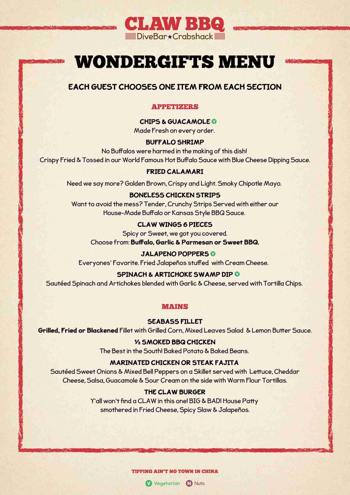 Enchanting Dining Experience with Drinks for Two at Claw BBQ - JBR | at Wondergifts