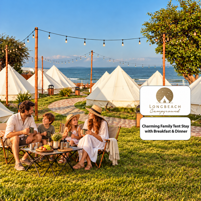Longbeach Campground, Ras Al Khaimah - Charming Family Tent Stay with Breakfast & Dinner for Four
