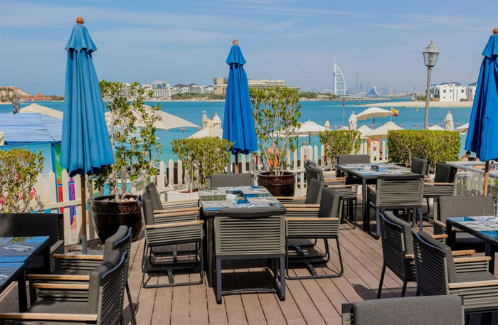 Lively Pool and Beach Escape for Two at RIVA Beach Club, Palm Jumeirah