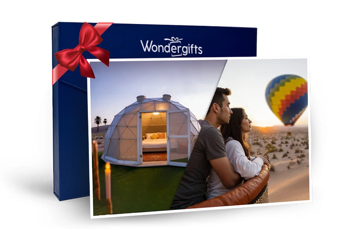 Romantic Overnight Gift Box: The Dunes Deluxe Dome Stay & Hot Air Balloon for Two | at Wondergifts