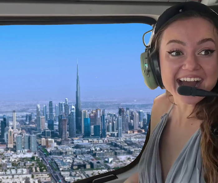 Romantic Helicopter Ride for Two Over Palm Jumeirah with Red Roses