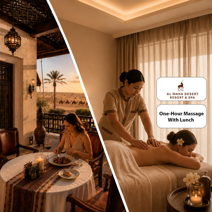 Al Maha Desert Resort - Indulgent 60-Minute Massage with Gourmet Lunch Experience