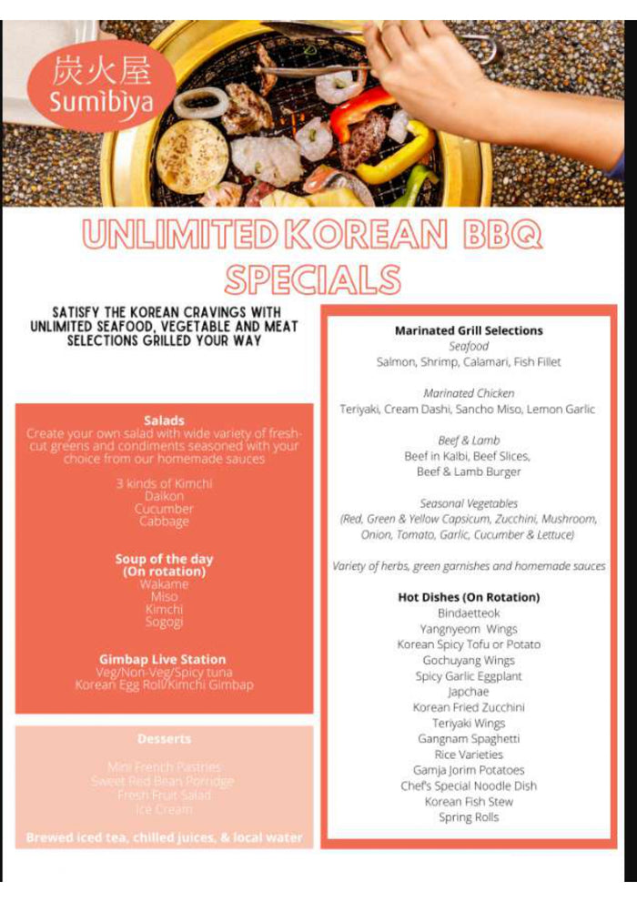 Delectable Korean BBQ and Soft Beverages for Two at Sumibiya Restaurant | at Wondergifts