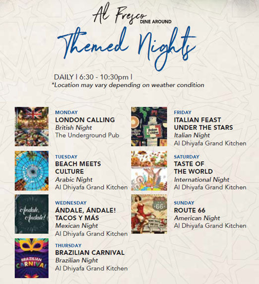 Exquisite Theme Nights Dinner Buffet for Two at Habtoor Grand Resort | at Wondergifts