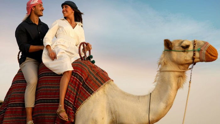Camel Desert Safari, Sunset Falcon Show and Dinner for Two | at Wondergifts