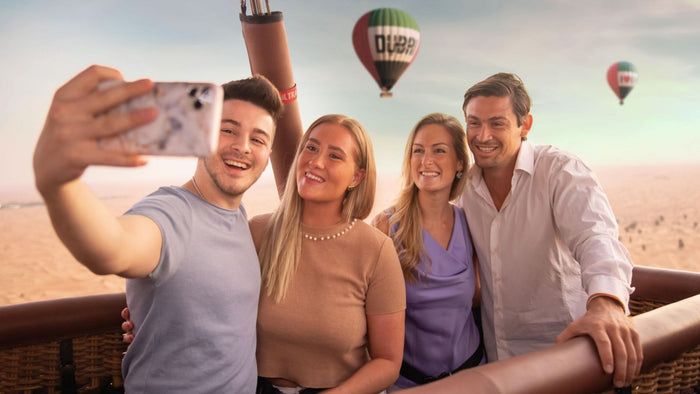 Overnight Desert Escape with Hot Air Balloon Ride, Dinner & Camel Safari for Two | at Wondergifts