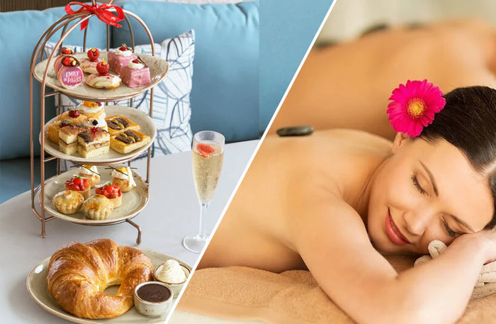 Emily in Paris Afternoon Tea with Burj Views and a Spa Massage for Two at Soul Senses or Niyama | at Wondergifts