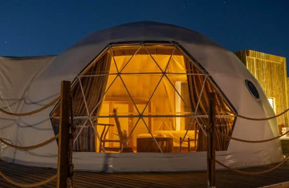 One Night Stay for Two at Pura Eco Dome with Private Pool and Terrace