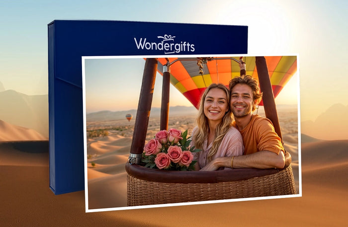 Romantic Hot Air Balloon Experience for Two with Drinks and Flowers | at Wondergifts