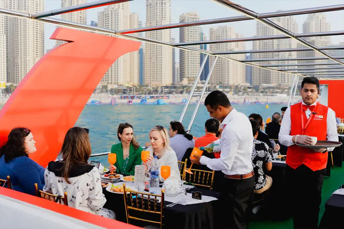 Dubai Marina 90-Minute Dinner Cruise with Buffet, Live Music & Ain Dubai Views