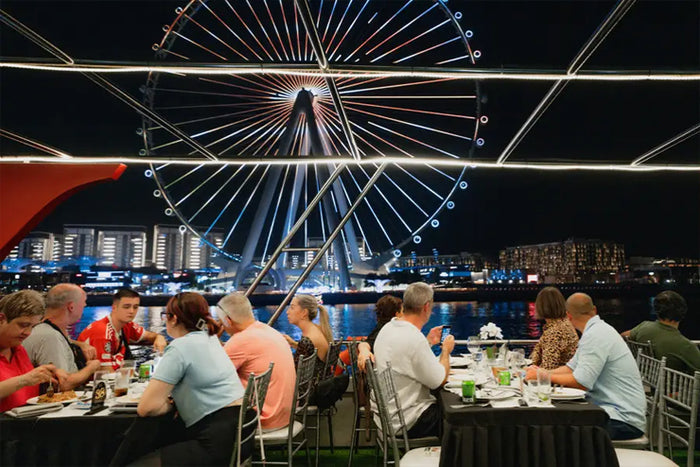 Dubai Marina 90-Minute Dinner Cruise with Buffet, Live Music & Ain Dubai Views