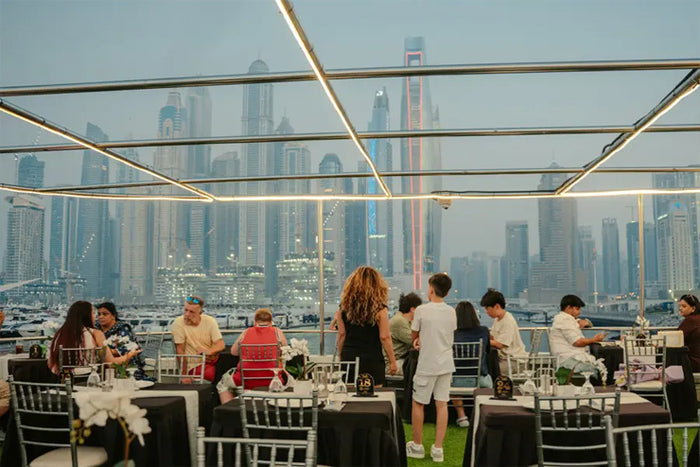 Dubai Marina 90-Minute Dinner Cruise with Buffet, Live Music & Ain Dubai Views