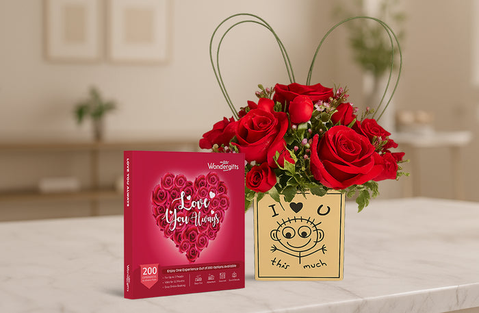 Love You Always Gift Box with Romantic Red Roses for Your Beloved |  at Wondergifts
