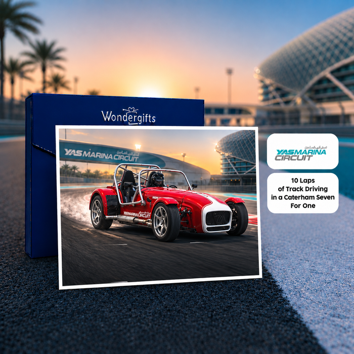 9 Thrilling Laps of Track Driving Gift Box in a Caterham Seven at Yas Marina Circuit