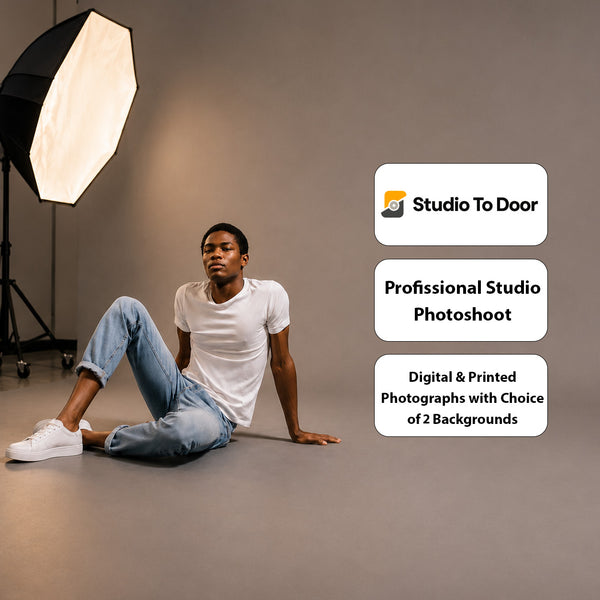 Professional Studio Photoshoot with Digital Images, Prints in Dubai & 2 Background Choice