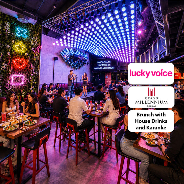 Lucky Voice Dubai - Saturday Brunch Offer with House Drinks & Karaoke | Pay for 1 Brunch for 2 Offer