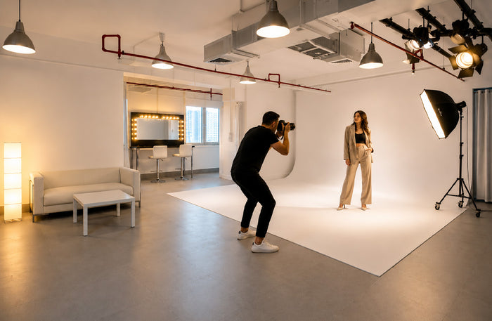 Professional Studio Photoshoot with Digital Images, Prints in Dubai & 2 Background Choice