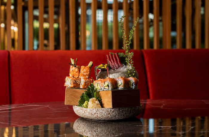Asian brunch at Miss Tess Taj Dubai with drinks and Burj Khalifa views
