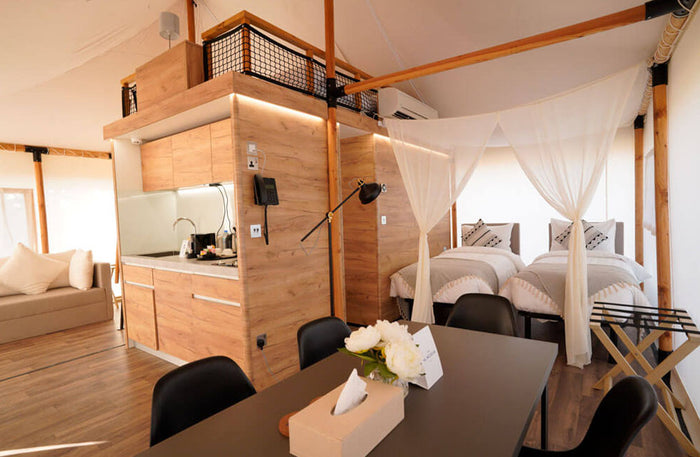 Bab Al Nojoum Duplex Tent Stay with Breakfast, Private Pool & Beach Access |  at Wondergifts