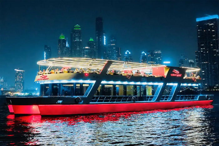 Dubai Marina 90-Minute Dinner Cruise with Buffet, Live Music & Ain Dubai Views