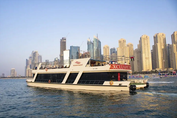 Dubai Marina 90-Minute Dinner Cruise with Buffet, Live Music & Ain Dubai Views