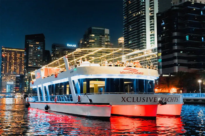 Dubai Marina 90-Minute Dinner Cruise with Buffet, Live Music & Ain Dubai Views