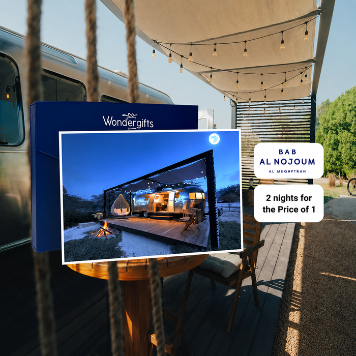 2 Nights for the Price of 1: Cozy Airstream Cabin Stay for Two at Bab Al Nojoum