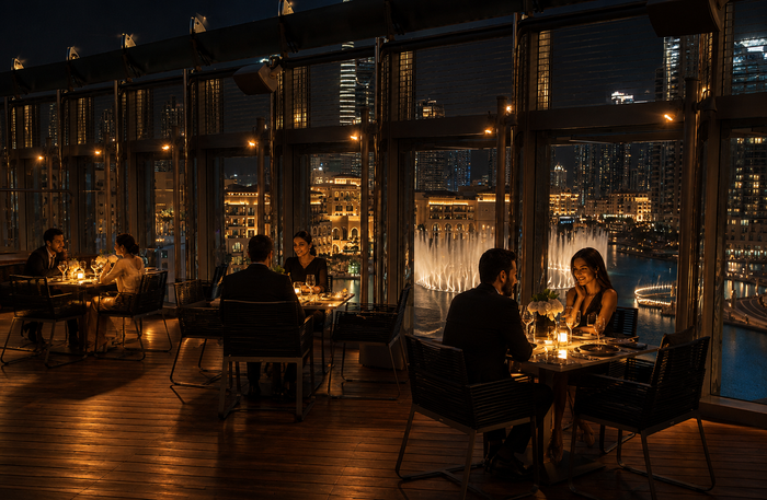 Exclusive Burj Khalifa Visit with Burj Club Rooftop Dining Experience for Two
