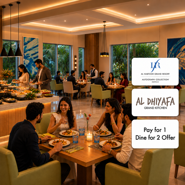 Exquisite Theme Nights Dinner Buffet at Al Dhiyafa Kitchen Habtoor Grand Resort | Pay for 1 Dine 2