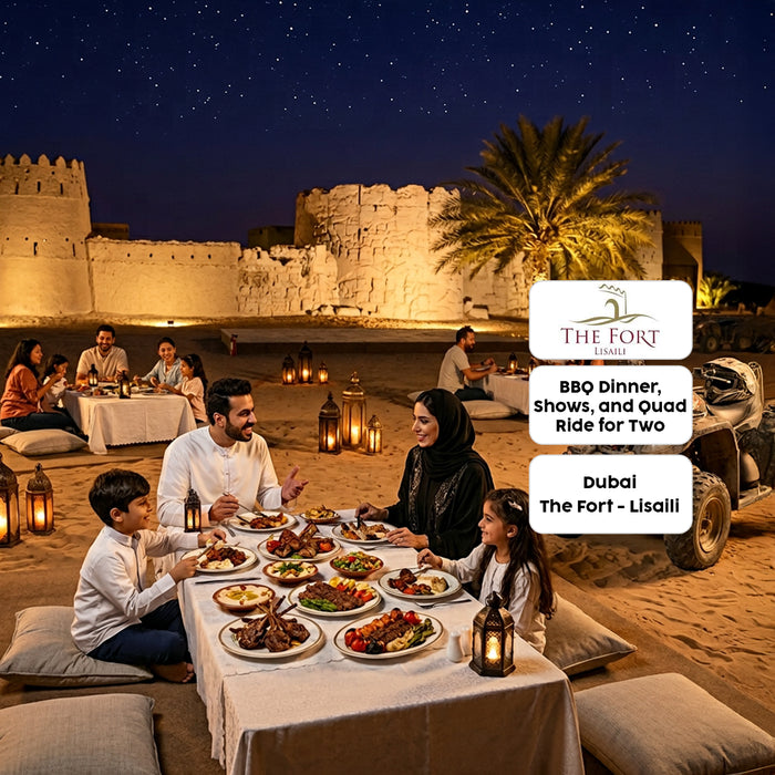 Desert BBQ Dinner, Shows, Transfers and Quad Ride for Two at The Fort Dubai - Lisaili