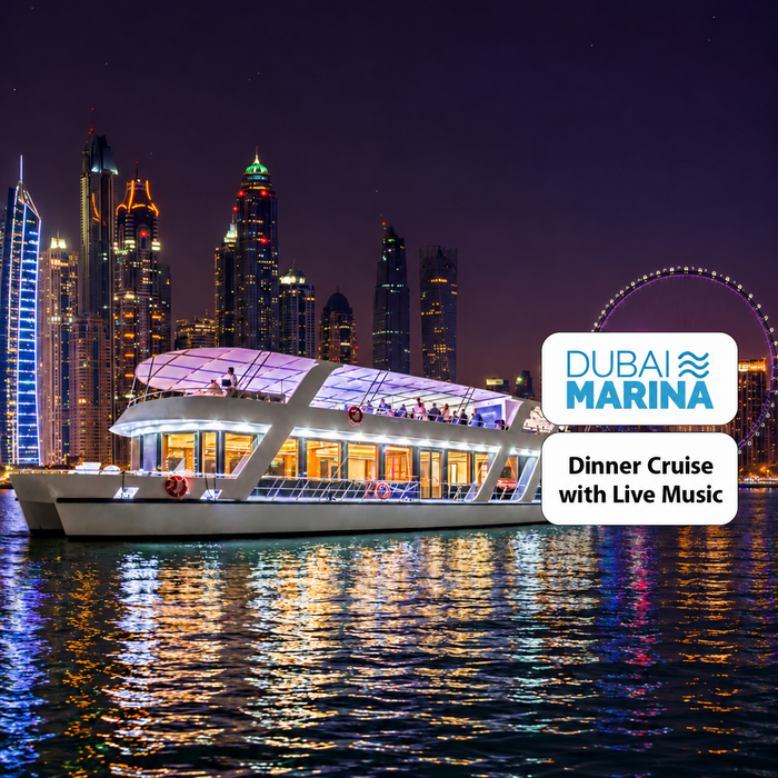90-Minute Dinner Cruise with Live Music at Dubai Marina for One