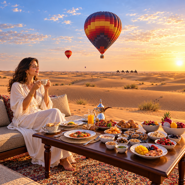 Dawn Hot Air Balloon Adventure with Succulent Breakfast & Falconry