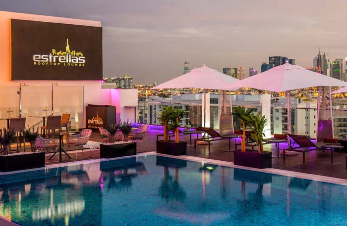 Sunset Dinner with House Drinks for Two at Estrellas Rooftop Lounge |  at Wondergifts