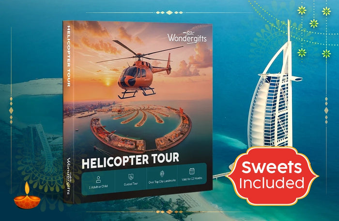 Helicopter Tour Gift Box: Elevate Your View of Dubai or Abu Dhabi’s Iconic Sights |  at Wondergifts