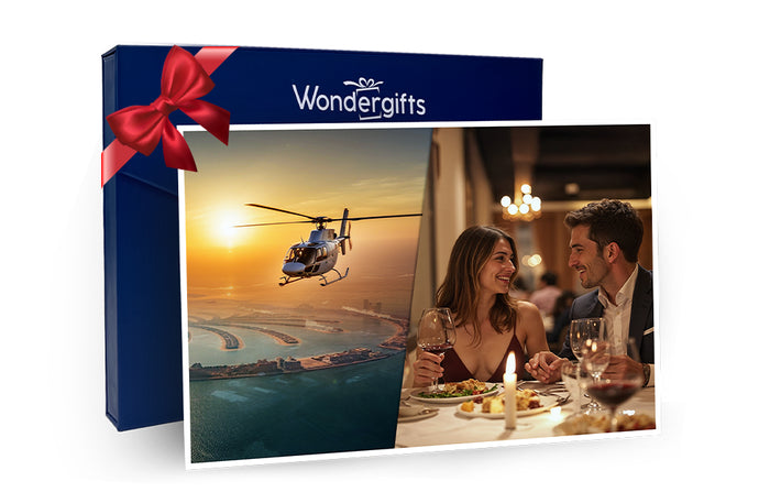 Romantic Sunset Helicopter Tour with Luxury Dinner for Two at Atlantis The Palm