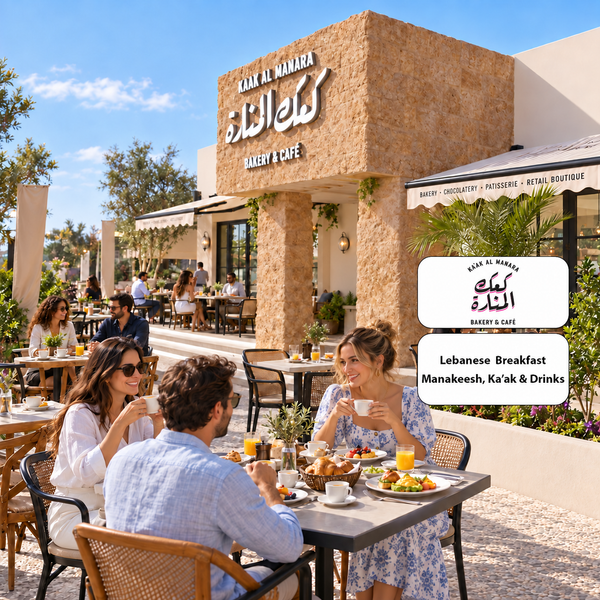 Ka’ak Al Manara Dubai - Lebanese Breakfast for Two with Manakeesh, Ka’ak & Drinks