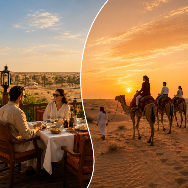 Al Maha Desert Resort - Luxury Desert Adventure with Camel Trek, Wildlife Drive & Sunset Sundowner